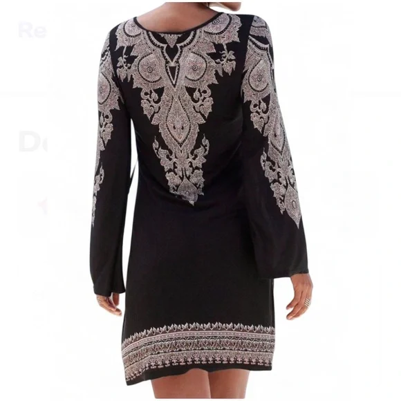 LASCANA Women's paisley pattern Lace Up Dress Tie size 42 US 12 - Picture 2 of 10